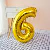 Globo digital de aluminio de 32 pulgadas para cumpleaños de bebés y niños, diseño de accesorios de apertura para escena de habitación dorada y plateada