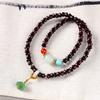 Pulsera de bambú de sándalo natural, hoja pequeña de sándalo rojo 7*5mm, cuenta de bambú, pulsera de doble aro, cuenta de barril comodín, joyería al por mayor