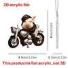 Transfronterizo Nuevo Celebridad de Internet Cerdo Lindo Ciclismo Ejercicio Coche Interior Acrílico Colgante Bolsa Llave Decoración
