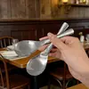 Colher Pequena de Aço Inoxidável Martelado para Uso Doméstico, Colher de Sobremesa, Colher de Café, Colher para Mexer, Colher de Chá Comercial para Lojas de Chá com Leite, Colher de Sorvete