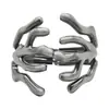 Pulseira Ondulada de Metal Brilhante Popular Transfronteiriça Estilo Minimalista Europeu e Americano Pulseira Aberta Irregular Fábrica de Joias Femininas