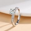Moda Retro Europea y Americana Anillo de Compromiso de Diamante de 1 Quilate de Cuatro Garras Diseño de Nicho Anillo Incrustado de Circonita Anillo de Boda de 1 Quilate para Mujeres