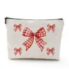 Bolsa de Cosméticos con Lazo de Cinta Femenino Grande Portátil Recuerdo de Boda Evento de Salón de Belleza Regalo Al Por Mayor