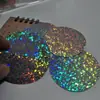 Fundo de Papel para Insígnia de Flash Duplo Ouro Escovado com Glitter Prata com Glitter Branco Papel Escovado Insígnia de Papel Flash Refletivo Base Inferior Papel Base