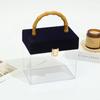Caja de Regalo Transparente de Bambú, Caja de Regalo Souvenir Creativa de Acrílico con Terciopelo para Llevar en la Mano, Regalo de Agradecimiento para Bodas y Negocios