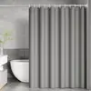Juego de cortinas de baño impermeables de color sólido y engrosadas, instalación sin perforaciones, adecuado para hoteles y dormitorios, cortina de ducha, cortina de ventana, cortina de puerta