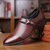 Nuevos Zapatos de Cuero Casuales para Hombre Transfronterizos, Zapatos de Cuero Formales de Negocios, Zapatos Antideslizantes Versátiles Casuales para Hombre de Talla Grande