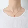 Collar Único de Acero de Titanio con Corazón de Doble Cara para Mujer, Cadena para Clavícula de Lujo Ligero Estilo Europeo y Americano, Cadena de Cuello de Corazón Rojo Pequeño Versátil de Diseño Moderno