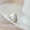 Nafoge Joyería de Plata al por Mayor Anillo de Perla de Agua Dulce Natural Hecho a Mano Moda Coreana Anillo de Plata de Ley 925 para Mujeres