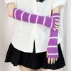 Novo Estilo College Estilo Japonês Outono e Inverno Quente Menina Quente Manga Listrada JK Meio Dedo Tricô Comprimento Médio Cobertura de Braço Empilhada