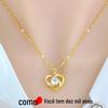 Colar Banhado a Prata, Colar Banhado a Ouro Rose Gold, Corrente para Clavícula em Formato de Coração, Presente de Aniversário para Namorada