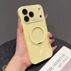 Soporte giratorio de cristal con sensación de hielo, funda magnética adecuada para iPhone 17 Pro Max, ventana de visualización grande, anticaída para Apple 16