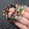 Pulsera de Cuentas Redondas de Ágata Antigua de Jade Dragón Jade Pulsera de Ágata de Color Pulsera de Cuentas Redondas de Arenas Pulsera de Jade