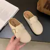 Sandalias Mocasín de Cuero Estilo Birkenstock de Suela Gruesa 2026 para Mujer, Zapatos Perezosos sin Cordones para Primavera y Verano