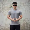 2025 Fitness Catiónica Manga Corta Hombre Baloncesto Correr Entrenamiento Elástica Cuello en V Camiseta Deportiva de Secado Rápido para Hombre