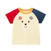 Roupas Infantis Verão Urso Orelhas Estereoscópicas Tops de Manga Curta para Meninos e Meninas Camisetas Gola Redonda Dropshipping