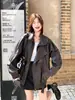 Chaqueta de cuero proteico de moda estilo coreano para mujer, nueva chaqueta casual fresca de cuero PU de corte holgado para primavera y otoño