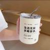 Copo de café americano com gelo de aço inoxidável, camada dupla a vácuo de aço inoxidável com copo para canudinho, latte, copo de isolamento transfronteiriço