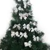 Decoração de Natal Mini Laço Decoração de Árvore de Natal Adereços de Atmosfera Guirlanda de Laços Brilhantes de Natal