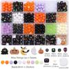 Kit de Acessórios de Halloween em Liga de Acrílico - Caixa com 24 Peças - Para Pulseiras e Colares Artesanais DIY