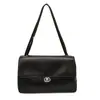 26S Bolso Pequeño Estilo Chanel de Cuero Texturizado CF para Debajo del Brazo, Bolso Tote de Alta Gama para Viajes Diarios, Bolso de Hombro Moderno de Gran Capacidad