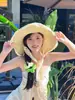 Sombrero para Mujer Primavera y Verano Nuevo Estilo Sombrero de Paja Francés Versátil Borde de Encaje Sombrero de Protección Solar Sombrero de Sol de Verano para Playa Seaside para Mujer