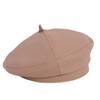 Boina Estilo Retro Hua Qiao Suave Imitación Piel de Cordero Elegante Negra para Mujer Sombrero de Pintor Otoño e Invierno