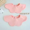 Versión Coreana de Baberos de Algodón Clase A para Recién Nacidos, Baberos de Pétalos Giratorios de Doble Cara, Toallas Salivares para Bebés