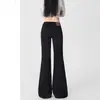 Jeans Bootcut Hot Girl Americano para Mulheres 2025 Outono e Inverno Novo Estilo Cintura Baixa Solto Emagrecimento Visual Elástico Versátil Calça Wide Leg