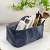 Caja de Almacenamiento de Cosméticos de Cuero, Organizador de Brochas de Maquillaje de Gran Capacidad para Tocador, Caja de Almacenamiento Simple para Escritorio Lg8195