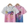 Camisa Polo Infantil Verão 2025 Novo Estilo Manga Curta Crianças Camiseta Esportiva Casual com Letra Tendência da Moda de Verão para Meninos