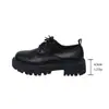 Foreign Trade New British Style Casual Large-Toe Thick-Soled Shoes for Women Cross-Border Lace-Up Thick-Soled Low-Cut Small Leather Shoes Amazon