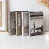Adornos de libros falsos simples y rústicos en tonos tierra, libros de imitación modelo delgado para decoración del hogar, decoraciones de libros decorativas estilo revista
