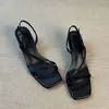 Versión de Cuero Suave~Zapatos de Tacón Alto Estilo Francés para Mujer con Tacones Finos que Son Cómodos, Nuevo Modelo 2026 Sandalias de Cuero Suave con Punta Cuadrada y Punta Abierta con una Sola Correa