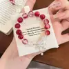 Pulseira Super Valor Cristal Carmesim Doce Rima Série Floral Estilo Palácio Sonho Vermelho Barraca de Feira Noturna Pulseira de Presente para Namorada