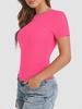 Camiseta esportiva justa e de secagem rápida para corrida, casual e transfronteiriça, para todas as combinações, de manga curta, slim fit, para meninas, top europeu e americano