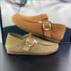 Zapatos Birkenstock Retro Bosque de Cuero Genuino para Mujer 2025 Otoño Nuevos Versátiles Cómodos Suela Suave Mocasines de Dos Usos