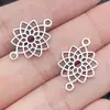 Kit de Material para Acessórios de Joias Artesanais DIY Conector Duplo Oco Pingente Árvore da Vida Flor Antiga Liga de Prata Pequena Peça de Flor
