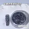 Venta Directa de Fábrica de Flores de Rosa Hada Azul con Polvo de Brillo en una Caja Redonda Grande, Decoraciones Clásicas de Arte de Uñas con Lentejuelas Azules