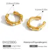 Brincos Yuhui de Aço Titânio Transfronteiriços com Listras, Estilo Vintage, Zircônia em Formato de Gota, Banhados a Ouro, Brincos de Aço Inoxidável à Prova d'Água