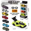 Transfronterizo 1:60 Simulación 8 Modelos Mixtos Abren Tres Puertas Tira Hacia Atrás Graffiti Aleación Coche de Carreras Juguete Fábrica Mayorista