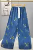 Pantalones de pijama de algodón para mujer, verano, finos, estampados, casuales, de pierna ancha, pueden usar mujeres embarazadas, comercio exterior, pantalones de talla grande