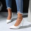 Zapatos de Tacón Alto para Mujer con Tacón Fino Nuevo Estilo Primavera y Otoño 2025 Punta Puntiaguda Boca Baja Sexy Charol Zapatos de Salón para Mujer Talla Grande