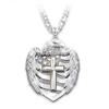 Collar con colgante de cruz de fe de moda de gran oferta de Temu, collar de plata con águila tallada para hombre, joyería