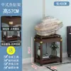 Soporte de exhibición de piedra, soporte para pecera, base, mesa auxiliar, mesa de rincón, soporte para plantas, sala de estar de madera maciza de pie