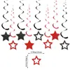 Decoração de 25º aniversário preto e vermelho bandeira de festa de aniversário bola de favo de mel vórtice oco terno atacado personalizado
