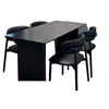 Mesa de comedor negra, mesa de comedor y sillas de pizarra modernas, juego para apartamento pequeño, lujo ligero, uso doméstico simple, estilo italiano, mesa de comedor rectangular