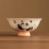 Arroz Amarelo Esmalte Panda Brincar Borboleta Pé Alto Xícara de Chá Xícara Master Cup Única Anti-escaldante Kung Fu Chá Chá Xícara de Chá Conjunto de Chá de Cerâmica