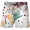 Pantalones Cortos de Graffiti Abstractos Creativos Estampado Digital 3D Sueltos Moda Casual Pantalones Comercio Transfronterizo Comercio Exterior Explosiones de Amazon
