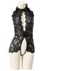 Manga de Encaje Transparente Suave con Abertura, Estilo Europeo y Americano, Sexy Negra, Forma de Gota de Agua Hueca